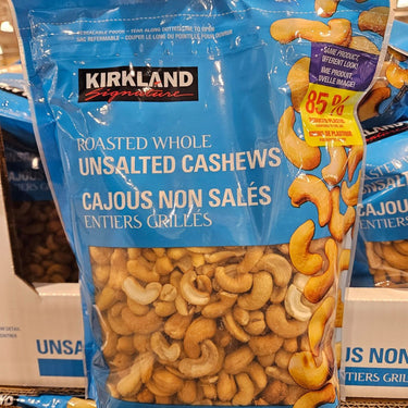 Image of Kirkland Signature Roasted Whole Unsalted Cashews - 1 x 1.13 Kilos